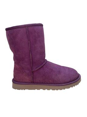UGG Women’s Purple Suede Cozy Sheepskin Lining Warm Winter Footwear Boots Size 8